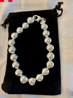 925 Sterling Silver Bead Bracelet - Polished Finish
